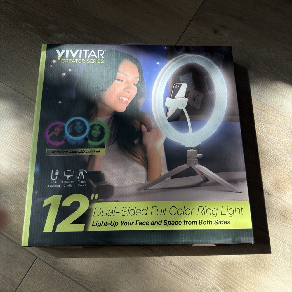 Vivitar Creator Series 12” Dual-Sided Full Color Ring Light Brand New